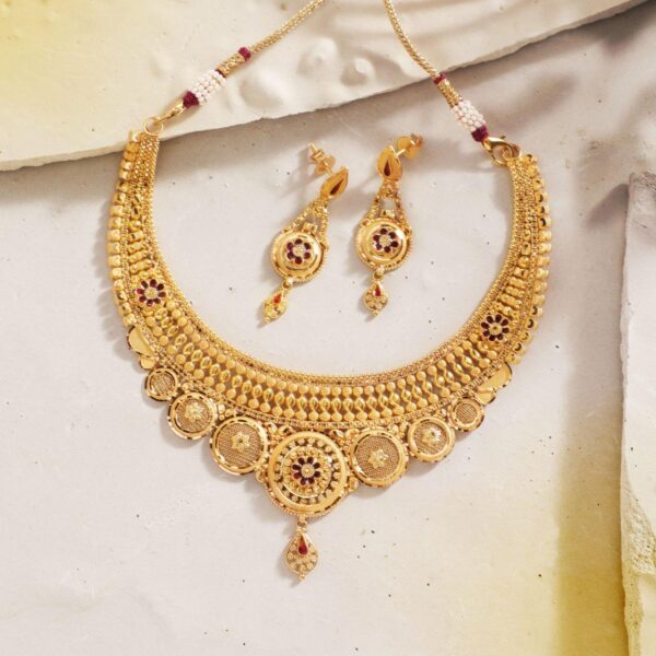 Gold Necklace Set - The Balaji Jewellers - 8